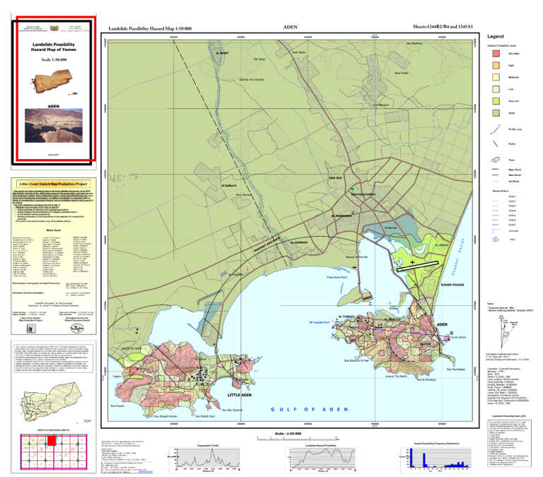 خارطة احتمالية حدوث الانهيارات(عدن)