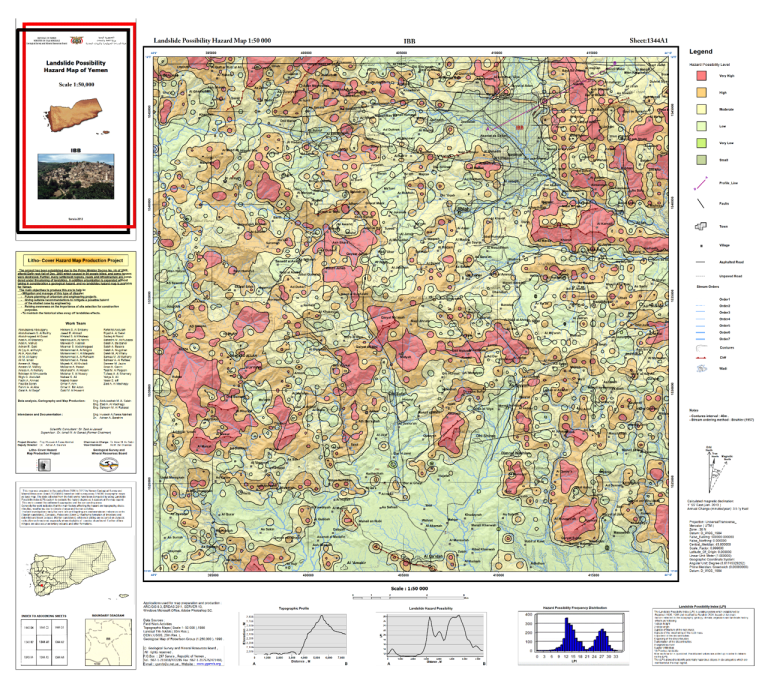 خارطة احتمالية حدوث الانهيارات(اب)