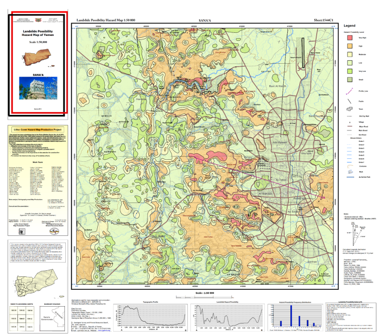 خارطة احتمالية حدوث الانهيارات(صنعاء)